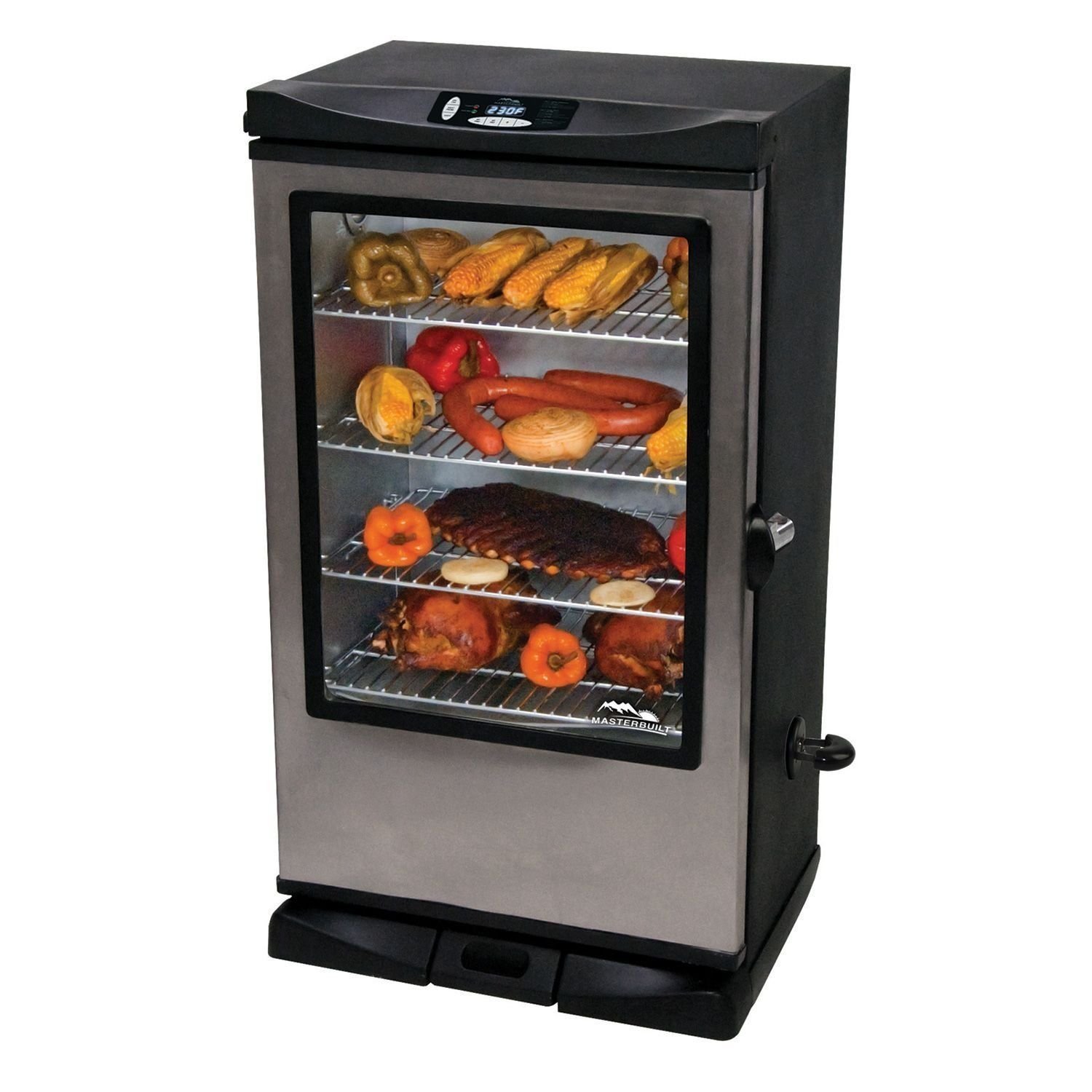 electric smoker with automatic feeder